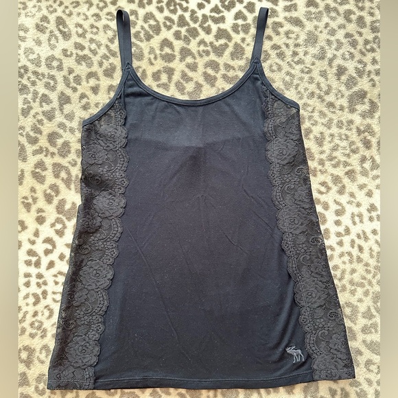 Abercrombie & Fitch Cami Lace Tank Top in Dark Blue / Black Size Small - Picture 4 of 14
